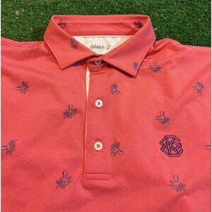 Johnnie O polo mens large red blue lighweight breathable octopus moisture wick